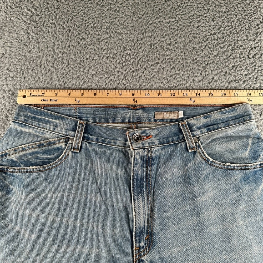 Vtg‎ SilverTab Jeans Mens W36 L30 Baggy Light Blue Cotton Relaxed Wide Leg Y2K - Picture 7 of 16